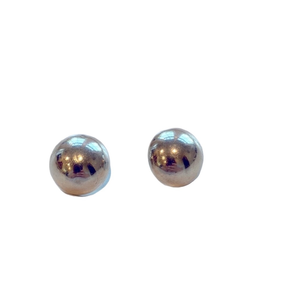 Vintage sterling silver button earrings